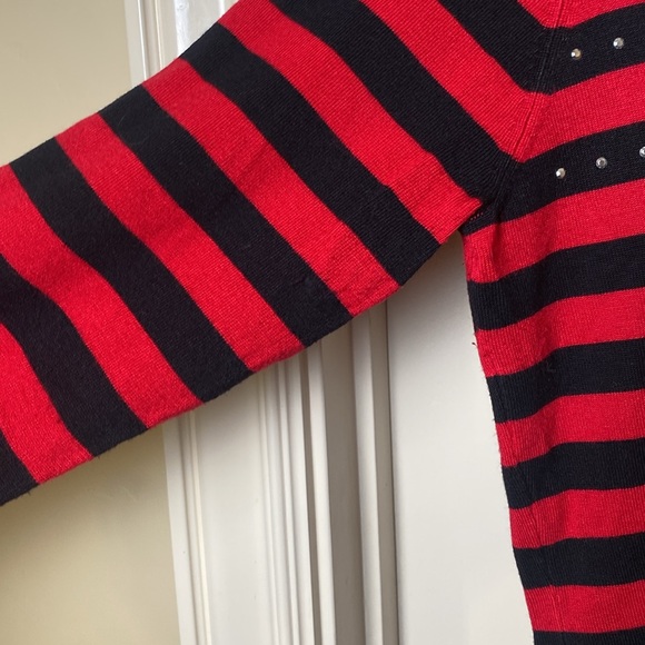 Conrad C Medium Red/Black Sweater with Sequins - Picture 7 of 8
